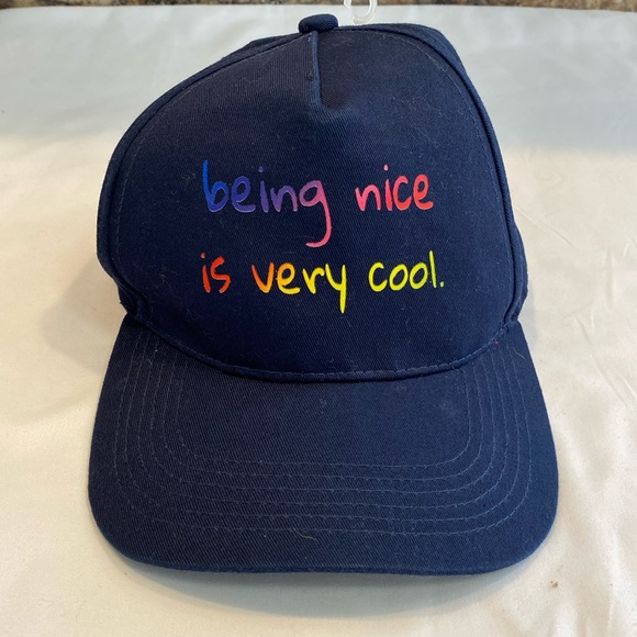 🎀 5/$20 🎀 Being Nice Is Very Cool navy blue baseball hat - Picture 1 of 7